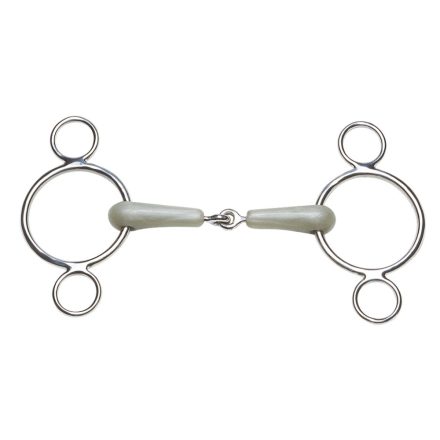 FEELING FLEXI CONTINENTAL GAG BIT, 3-RING CHEEKS