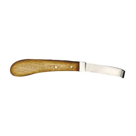 Wooden handle hoof knife - right handed