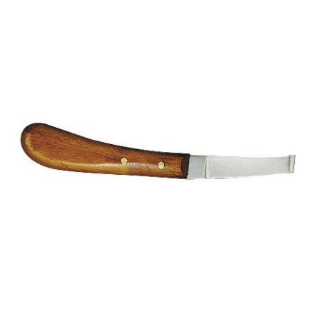 Wooden handle hoof knife - left handed