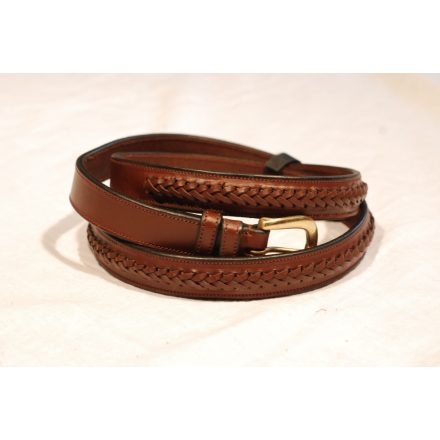 Braided belt with leather decoration 115cm.