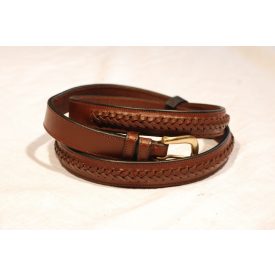 Őv fonott bőrdíszítéssel 105cm.