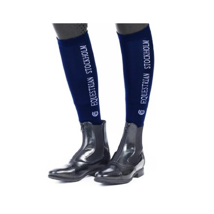 ES socks Midnight Blue with text