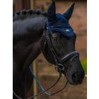 ES Plain Navy Silver ear bonnet