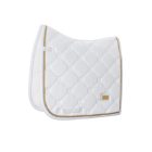  ES White perfection Gold  dressage saddle pad