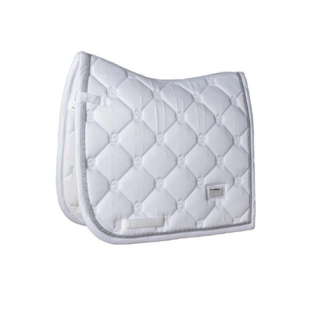  ES White Perfection Silver dressage saddle pad