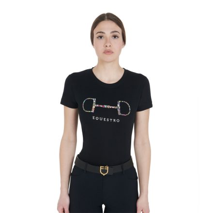 EQUESTRO WOMEN'S SLIM FIT T-SHIRT WITH SNAFFLE BIT