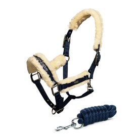 ES szőrmés kötőfék+vezetőszár Navy ES szőrmés kötőfék+vezetőszár Navy